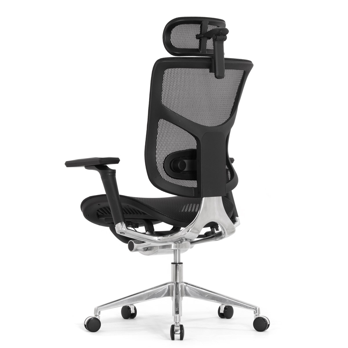 Эргономичное кресло Falto Star Office Ergo 2 (2D поясничный упор, 5D подголовник, сетка, ткань, чёрный)