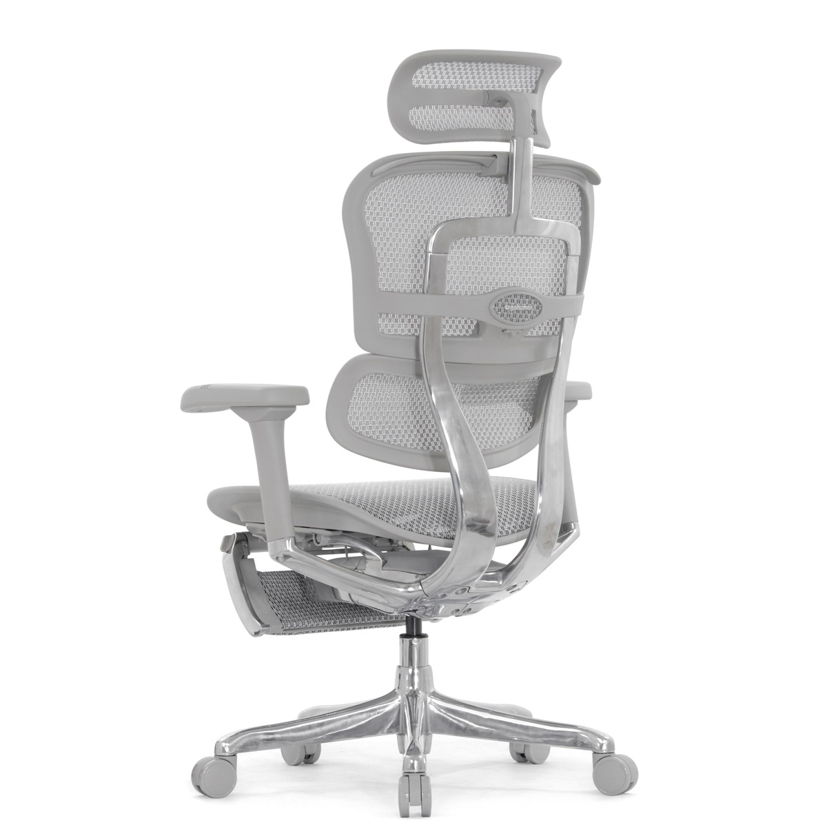 Эргономичное кресло Falto Ergohuman 2 Elite с подножкой (алюминий, наклон вперёд, сетка, серый)