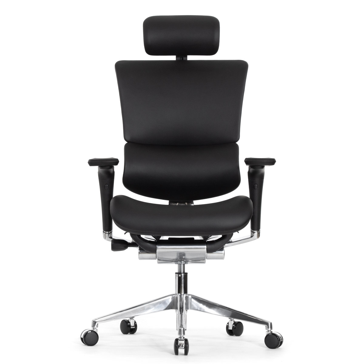 Эргономичное кресло Falto Leater Premium SL (динамичный поясничный упор, натуральная кожа, чёрный)