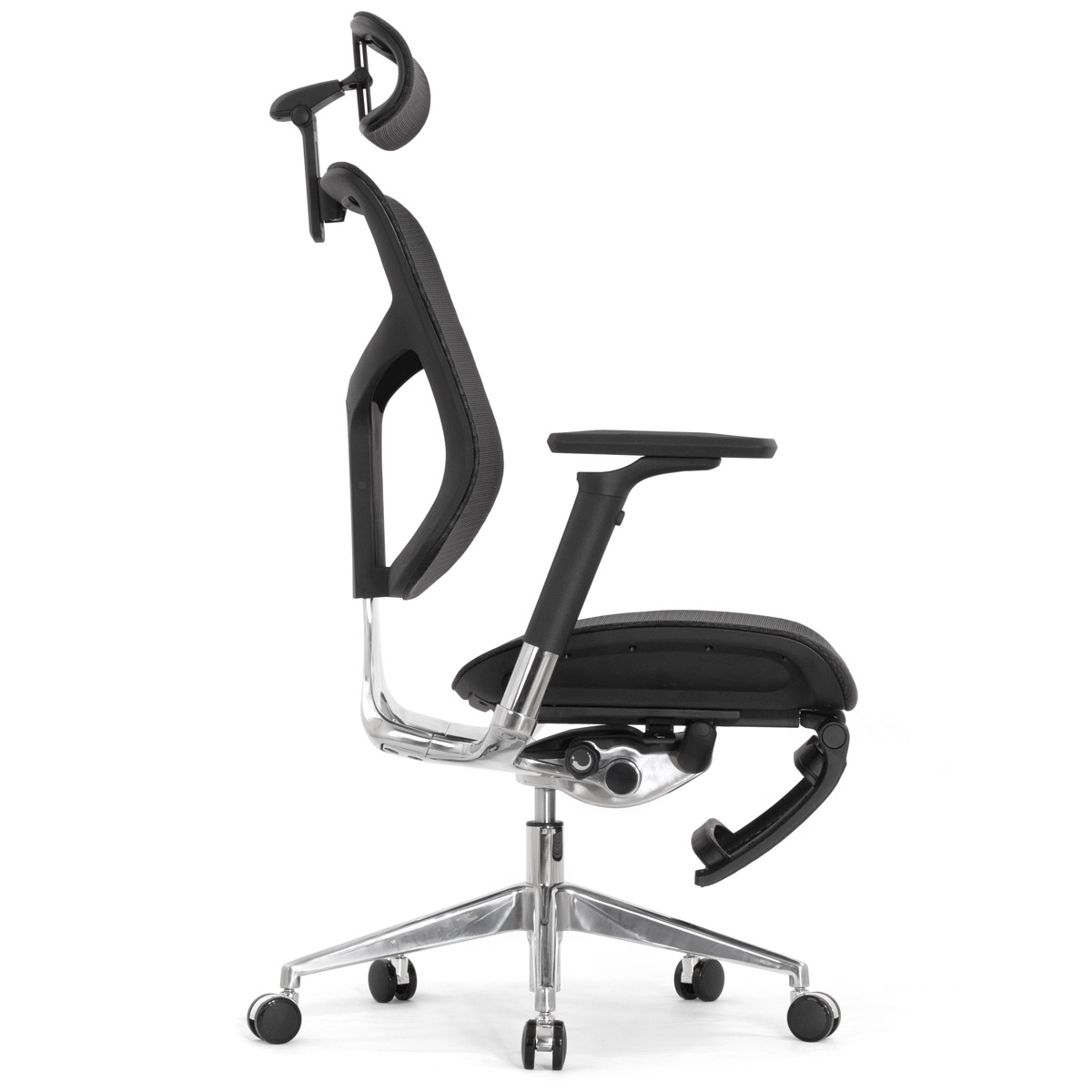Эргономичное кресло Falto Star 2 с подножкой (подлокотники 6D (360), сетка, цвет чёрный)