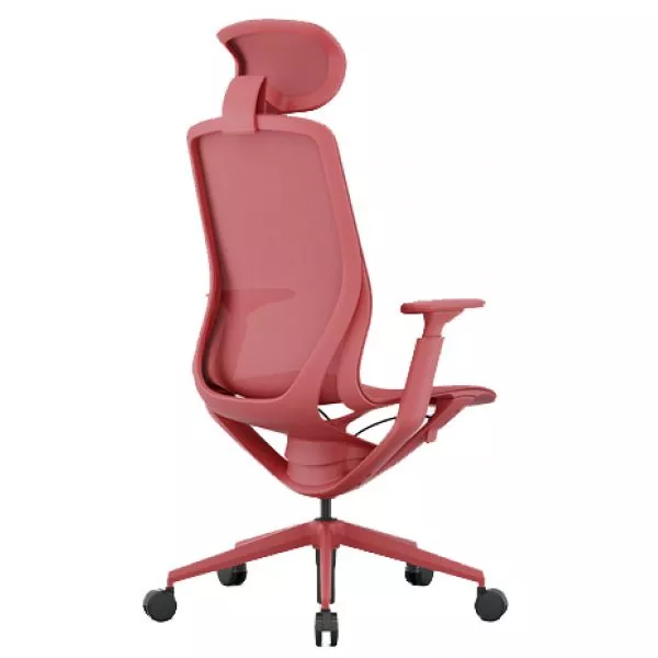 Эргономичное кресло Aria с подголовником сетка, коралловое