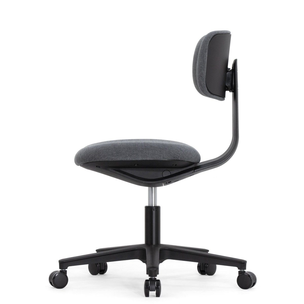 Эргономичное кресло Falto Rookie Plus (поворот спинки, ткань, каркас чёрный, тёмно-серый)