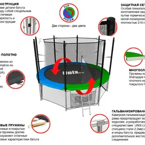 Батут UNIX line Classic 6 ft, внутренняя сетка