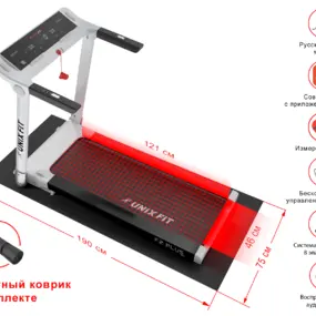 Беговая дорожка UNIXFIT Hi-tech F2 PLUS Arctic Ice