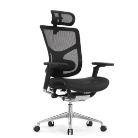 Эргономичное кресло Falto Star Office Ergo 2 (2D поясничный упор, 5D подголовник, сетка, ткань, чёрный)