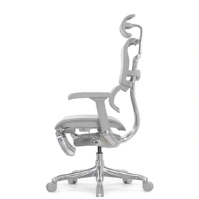 Эргономичное кресло Falto Ergohuman 2 Elite с подножкой (алюминий, наклон вперёд, сетка, серый)